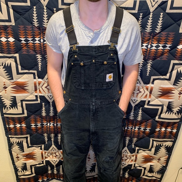carhartt overalls black mens